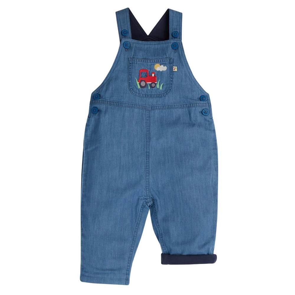 Frugi Organic Cotton Chambray Tractor Overalls | Size 6-12M